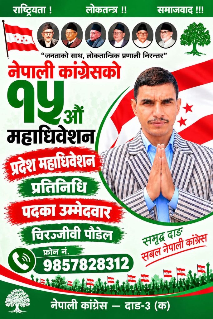 काङ्ग्रेसको प्रदेश प्रतिनिधिमा चिरञ्जीवी पौडेलको उम्मेदवारी